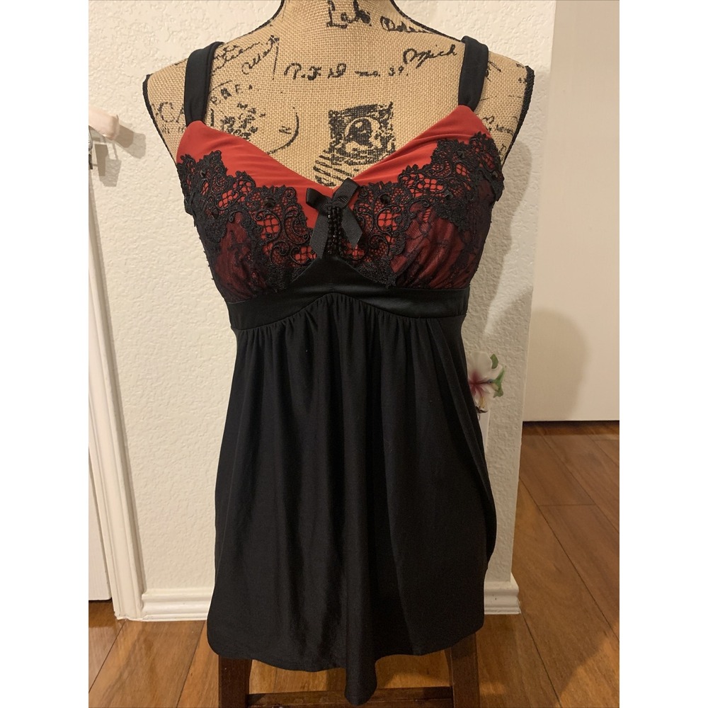 soma sexy lounge slerping top small thinestones flower embroidery nwot